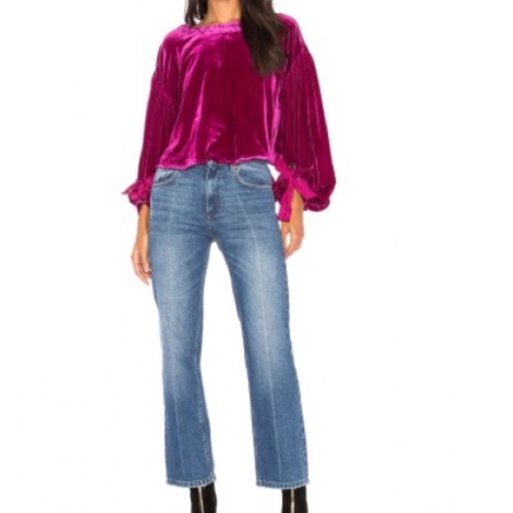 π FREE PEOPLE Gimme Some Lovin Top Pink Velvet - Picture 3 of 8